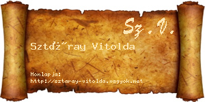 Sztáray Vitolda névjegykártya
